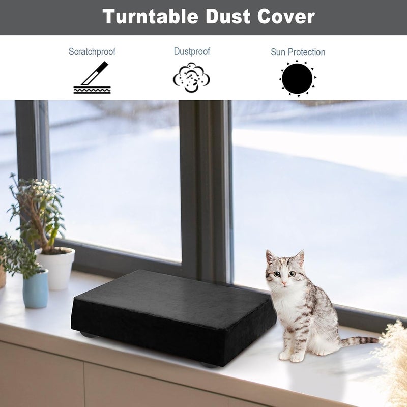 TXesign Dust Cover Compatible with Audio-Technica AT-LP120XUSB and AT-LP120XBT-USB Turntable, Stretch Fleece Dust Case Turntable Protective Cover Soft Sleeve with Elastic Band (Black) - Image 4